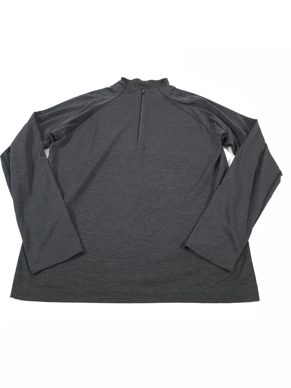 Lululemon Pullover Mens Large Gray 1/4 Zip Seamless Running Athletic Layer Top
